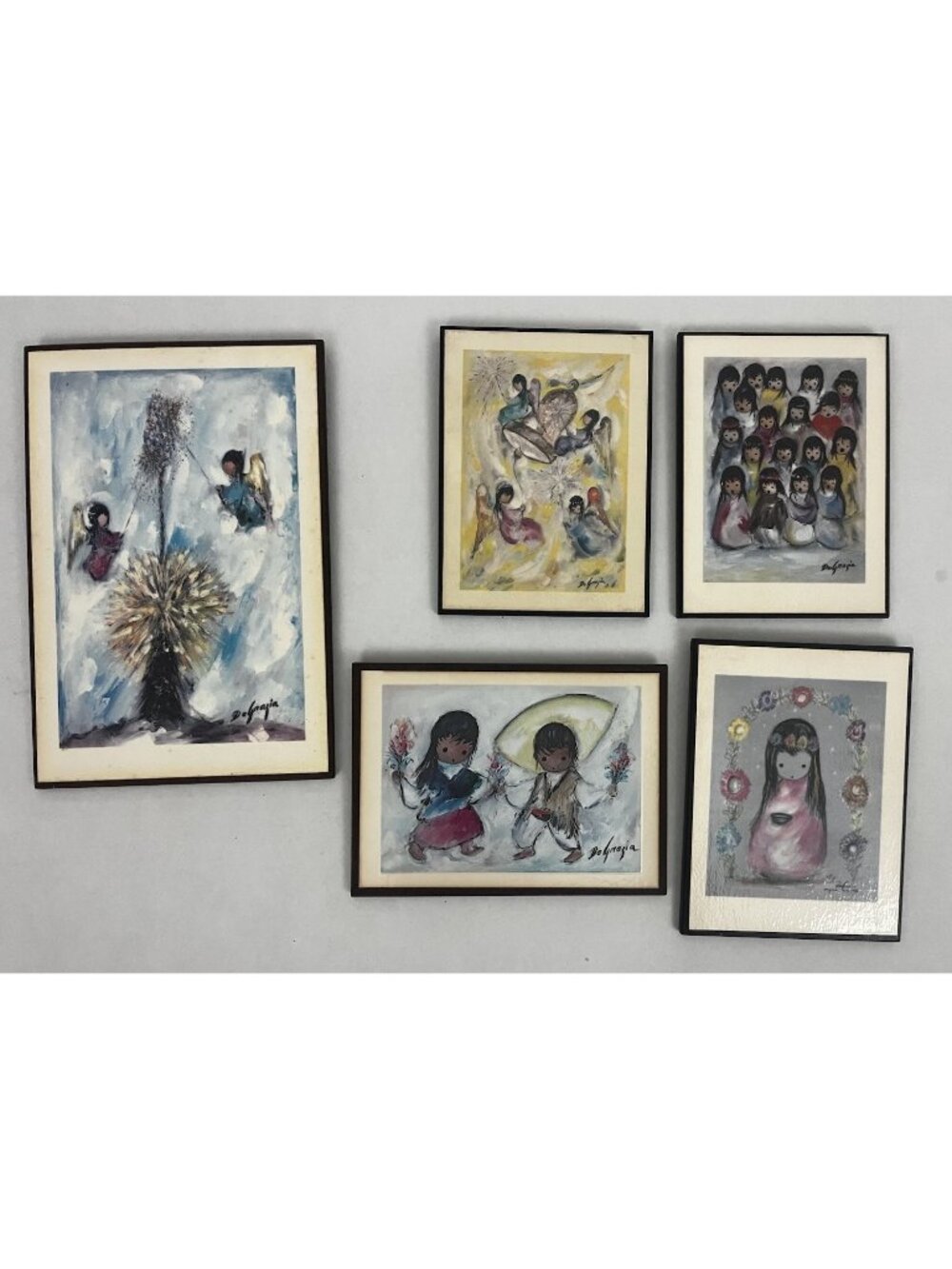 Vintage Ettore Ted DeGrazia Artwork Plaques Wall Decor Southwest Set of 5